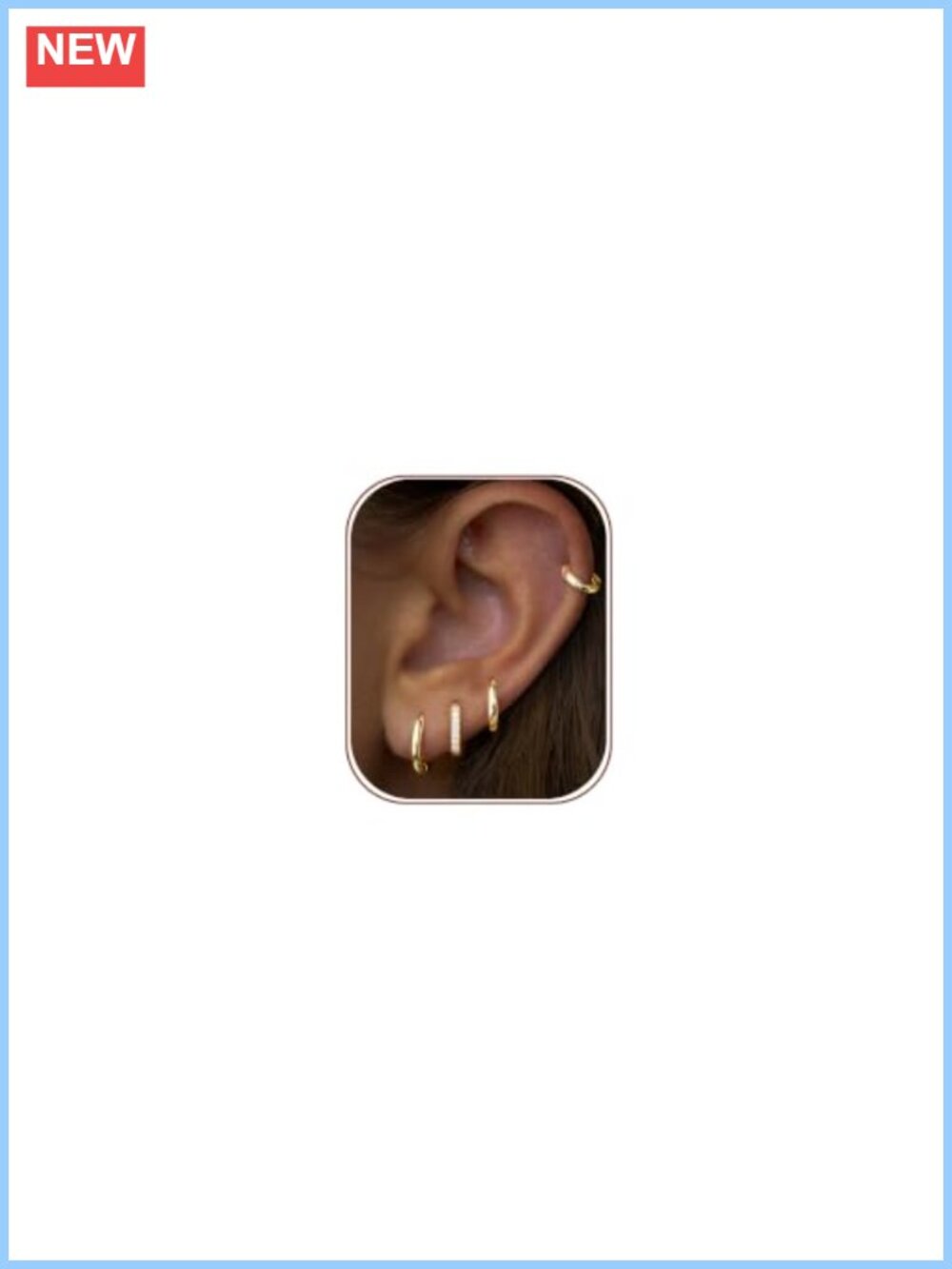 Small Gold Plated Huggie Hoop Earrings Set 4 Pairs Hypoallergenic